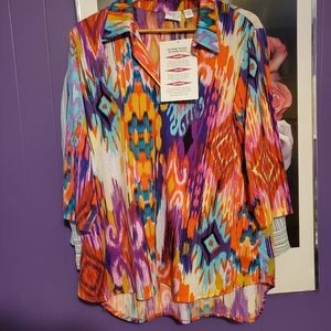 WOMEN WITH CONTROL 3/4 Sleeve TUNIC LG PET NWT